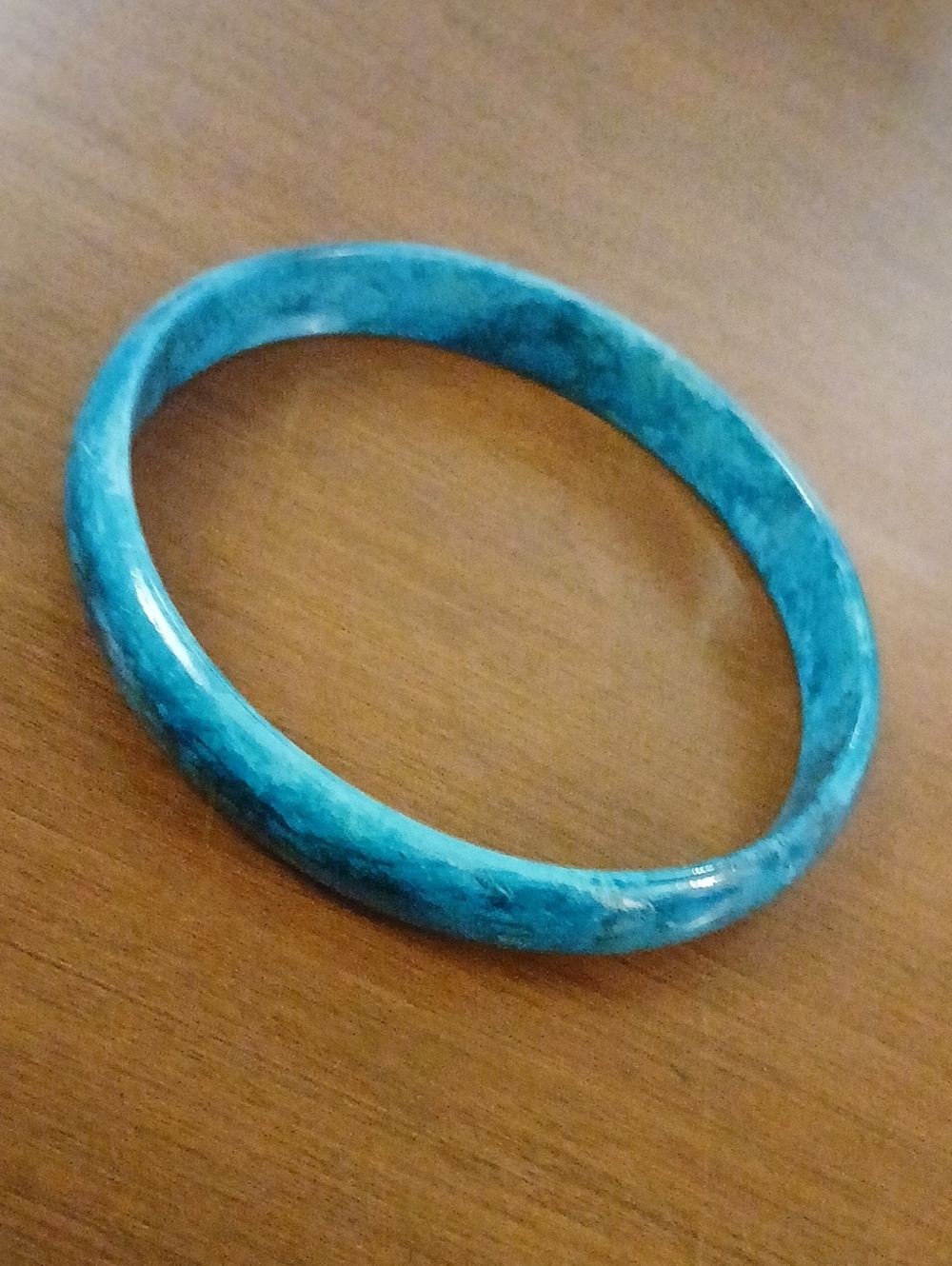 Turquoise Color Plastic Bangle Bracelet - Blue Women’s Jewelry